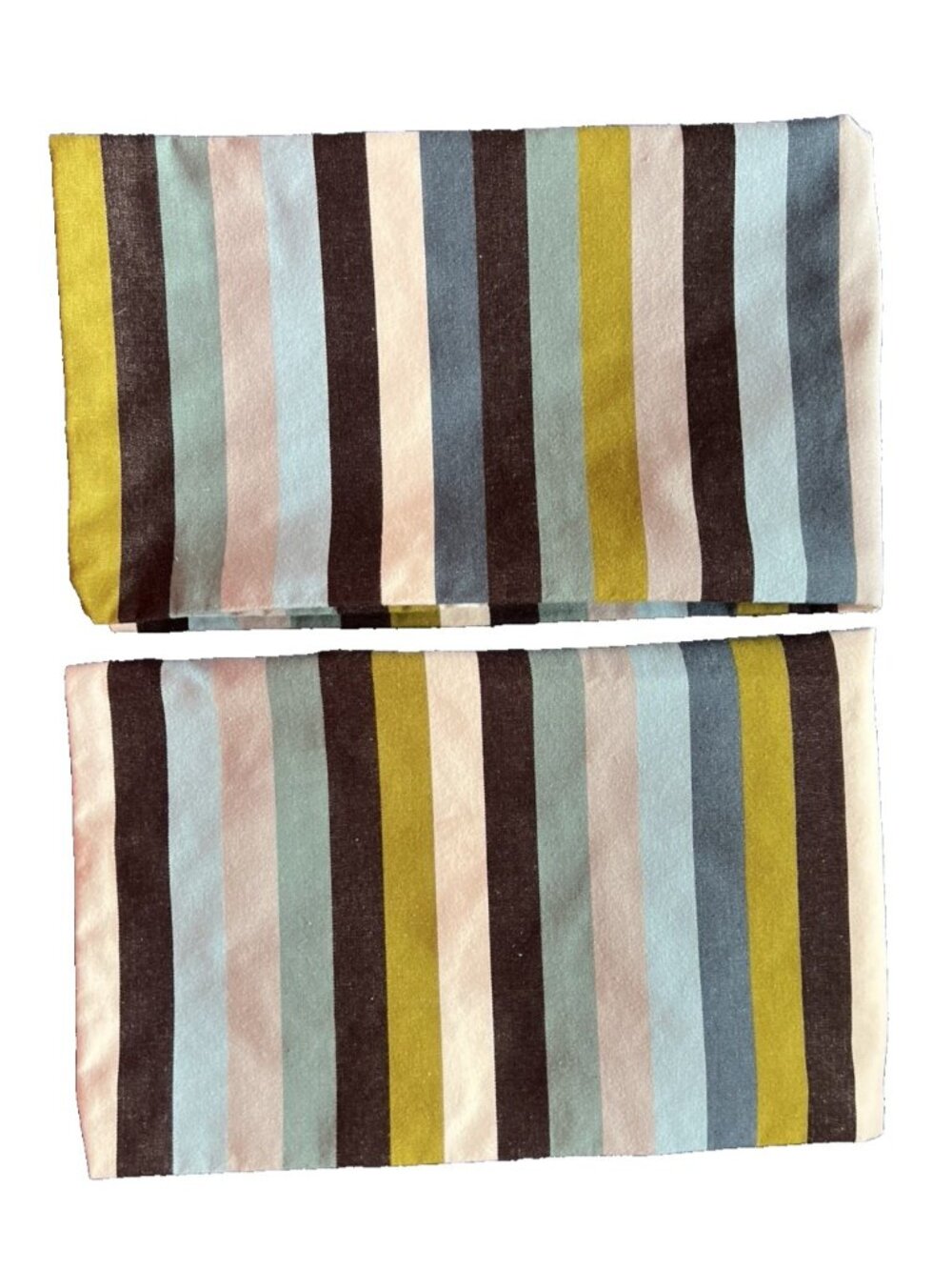 PAIR IKEA AKERMADD Pillow Covers OBLONG Modern Striped Green Blue Black White